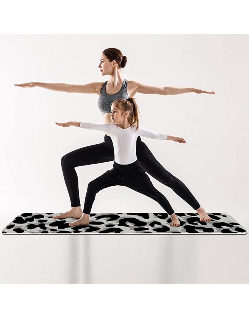 Rutschfeste Yogamatte mit abstraktem Leopardenmuster umweltfreundlich dick ideal für Pilates Yoga und viele andere Heim-Workouts 183 x 61 x 0,6 cm - BQAISNWB