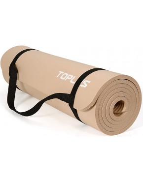 TOPLUS Verdickte Gymnastikmatte Phthalatfreie Yogamatte rutschfest und gelenkschonend Sportmatte für Yoga Pilates Sport mit praktischem Trageband Pilatesmatte 183 * 61 * 1 cm - BQJHO2HM