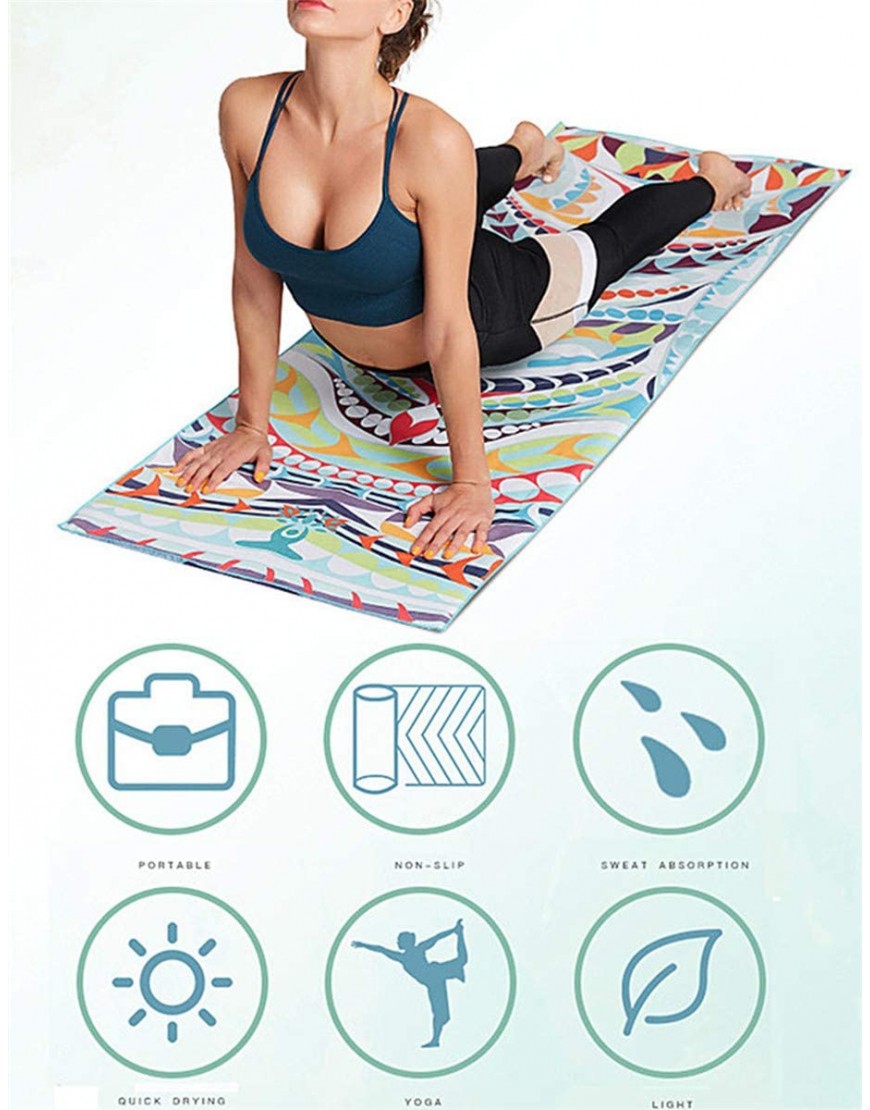 Fansu Hot Yoga Handtuch rutschfest Fitnesstuch Weich Atmungsaktiv Antirutsch Yogatuch mit Hoher Bodenhaftung Tragbares Yogahandtuch für Bikram und Pilates - BOEZUE7K