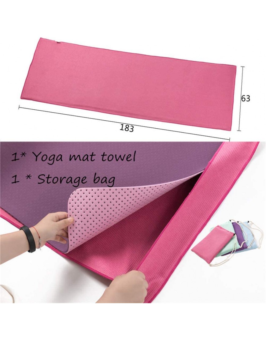 Gertok Yoga Handtuch Yogatuch rutschfest Handtuch für Yoga Mat Yogamatte Schweißtuch Übungsmatte Handtuch Rutschfestes Trainingsmattenhandtuch Rosered,- - BTPKS9B2