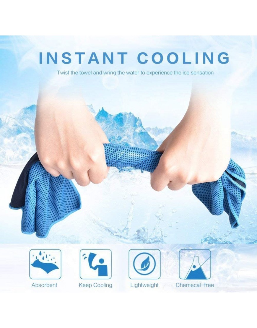 Kühlung Handtuch,Beidseitig Weich Polyester EIS-Handtuch,Mikrofaser Handtuch Designed für Sensible Haut,für Yoga Beach Golf Reisen Gym Sport Schwimmen Camping - BVNOEQH6