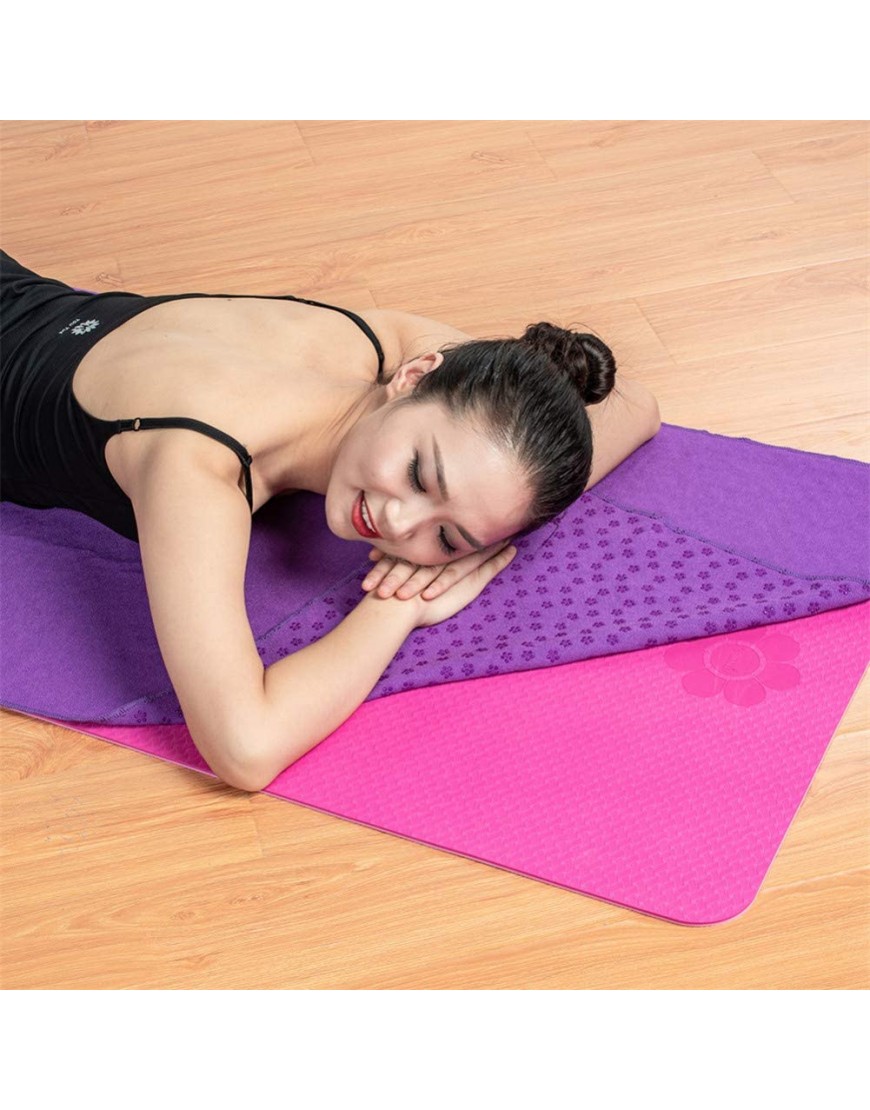 LEDDP Yoga Handtuch Yoga Handtuch rutschfest Rutschfestes Yogatuch Matte Handtuch für die Übung Yogamatte Schweißtuch Heißes Yoga Handtuch Rosered,- - BFATBJVE