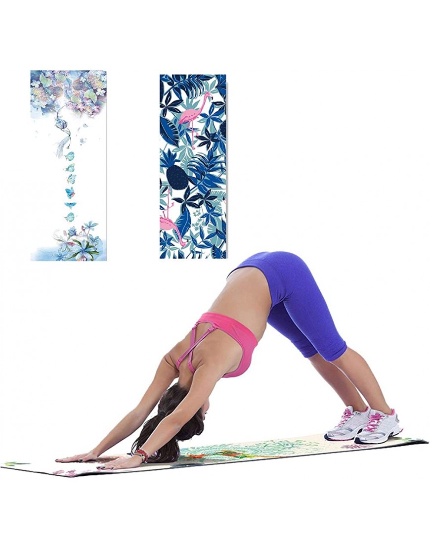 Lumanby Yoga-Handtuch Yogakissen gefärbt bedruckt Yoga Decke Kissen Mikrofaser Rautengitter Stoff Yogamatte Yoga Decke 183 x 63 cm - BDGHB4K5
