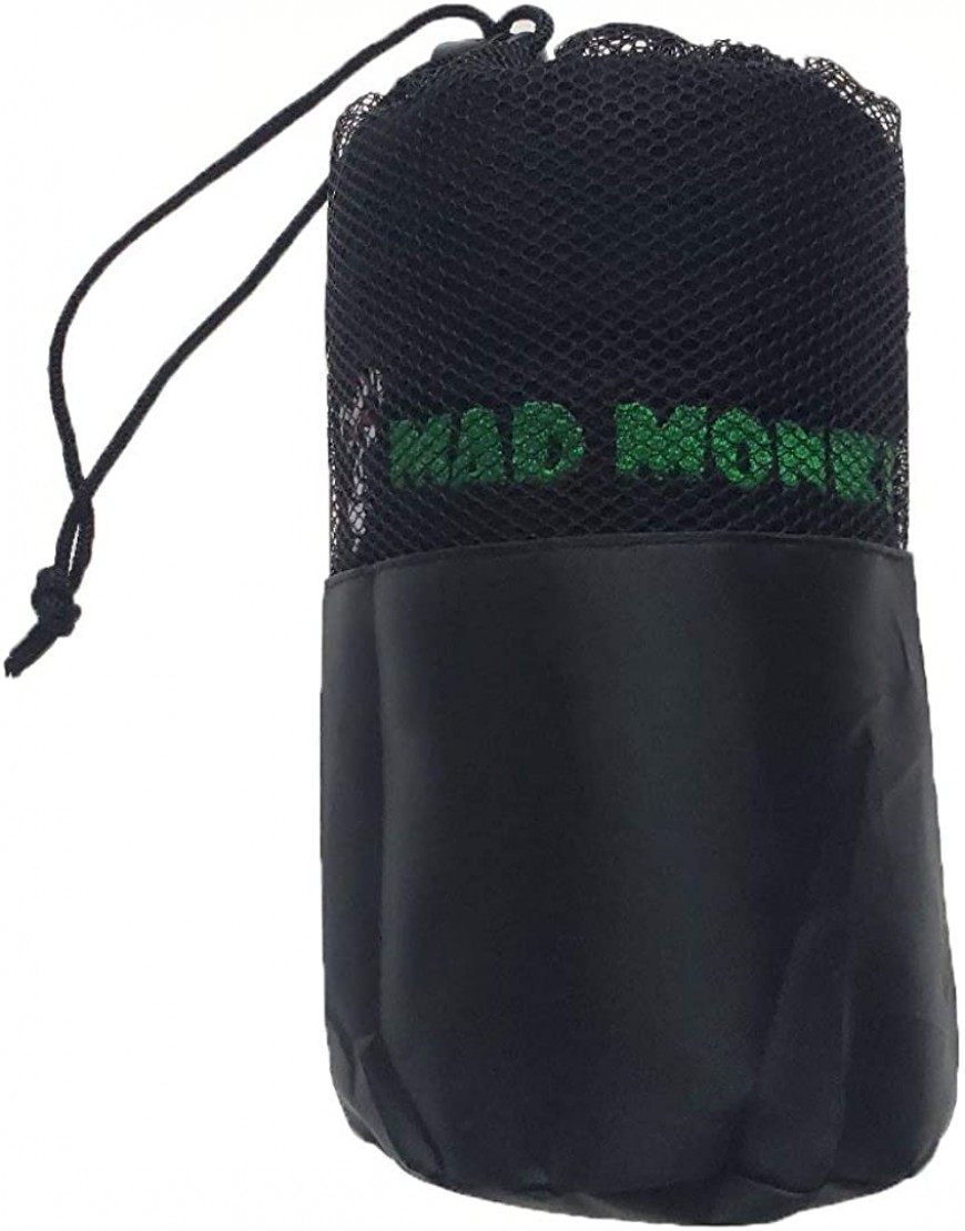 Mad Monkey Sport-Handtuch – Gym Towel mit extra Reißverschluss-Tasche und Netz-Beutel – Fitness-Handtuch aus 100% Baumwolle - BVHAYM5N