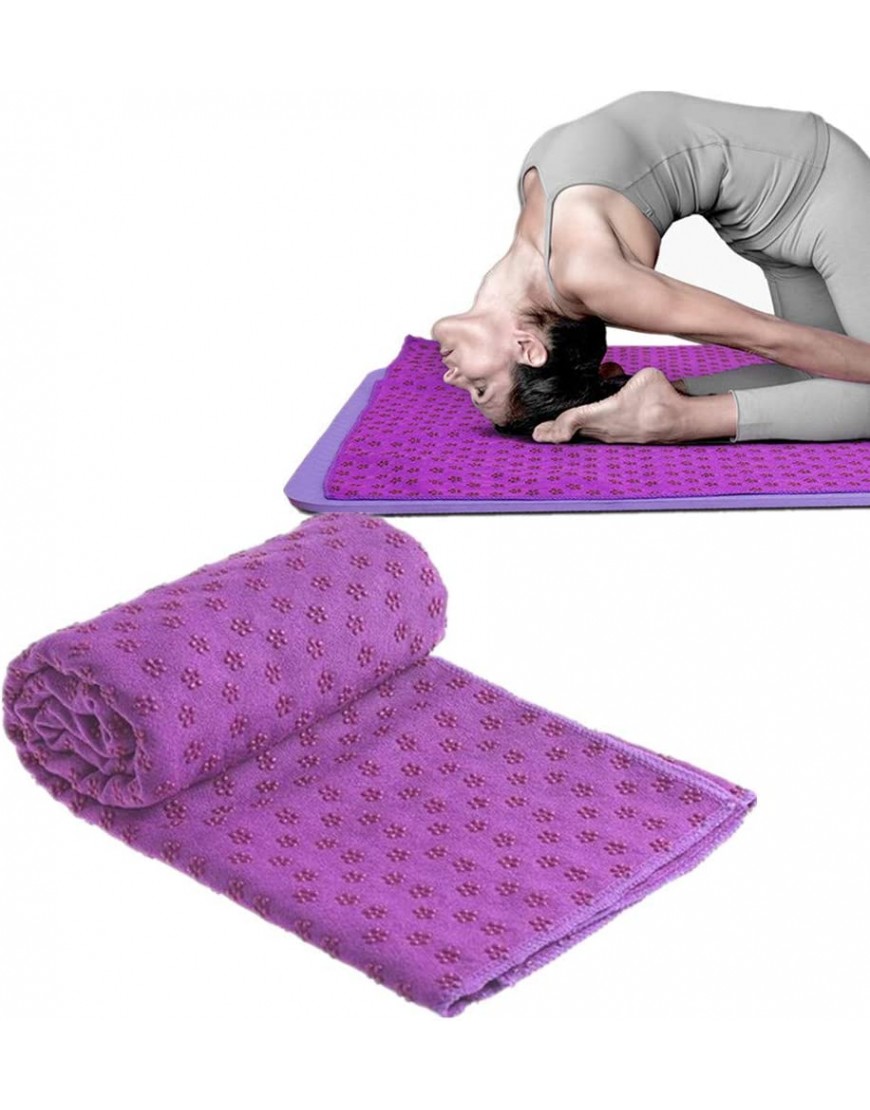 Rysmliuhan Shop Yoga-Handtuch rutschfeste Matte für Übungen Hot Yoga Handtuch Fitness-Matten Handtuch rutschfest für Yogamatte Schwitztuch lila - BPMWAKQ6