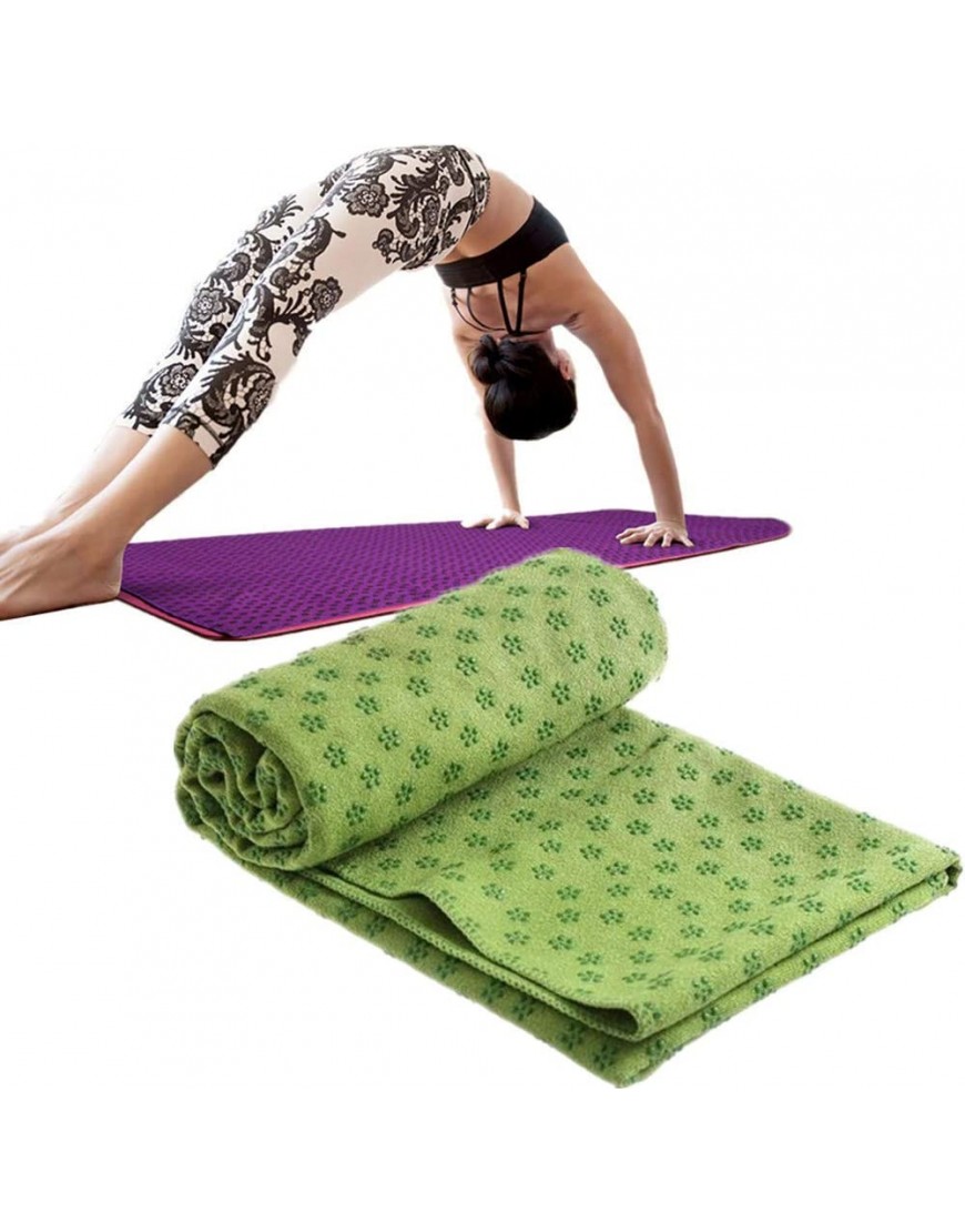 Rysmliuhan Shop Yoga-Handtuch rutschfeste Matte für Übungen Hot Yoga Handtuch für Fitness-Matten Handtuch für Yogamatte Schweißtuch Grün - BWXSSQMV