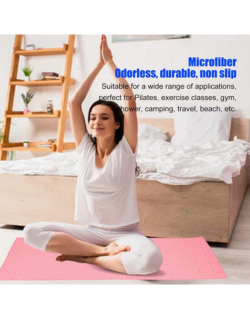 ZJchao Yoga-Handtuch Weiche Mikrofaser Rutschfestes Schweißabsorbierendes Yoga-Matten-Handtuch für Pilates-ÜbungskurseRosa - BSHIH7ED