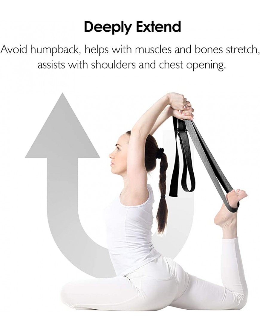 reehut Fitness Übung Yoga Gurt 1,8 m 8 ft 10 ft W verstellbarer D-Ring Schnalle für Stretching Flexibilität und Physiotherapie - BNJJYWM7
