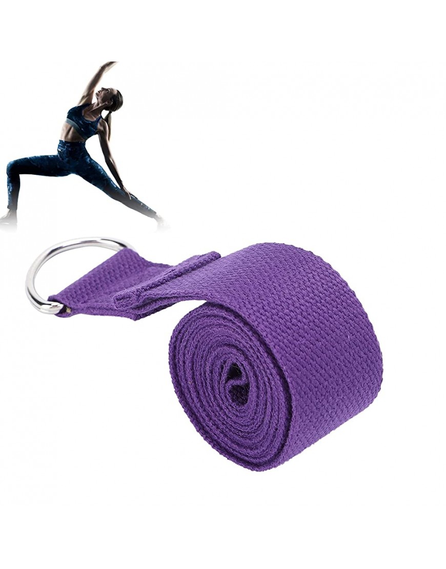 Yoga-Gurt mit Doppelring-Schnalle aus Metall für das Studio für den Außenbereich für das Leben zu Hause lila - BQFICED2
