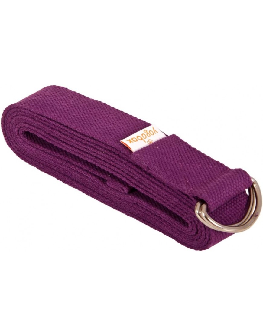 Yogabox Yogagurt Asana Belt Basic aus 100% Baumwolle mit Metallverschluss aus Zwei D-Ringen Anfänger & Fortgeschrittene - BQSWZAHB