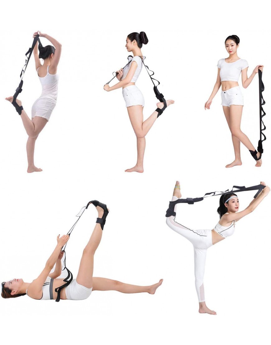Yogagurt Gummiband Fitness Yoga Gürtel Yoga Stretchgürtel Fuß- und Bein Gummiband mit Doppelschlaufe geeignet für Beintraining Fitness Tanz Gymnastik - BMLXZ77V