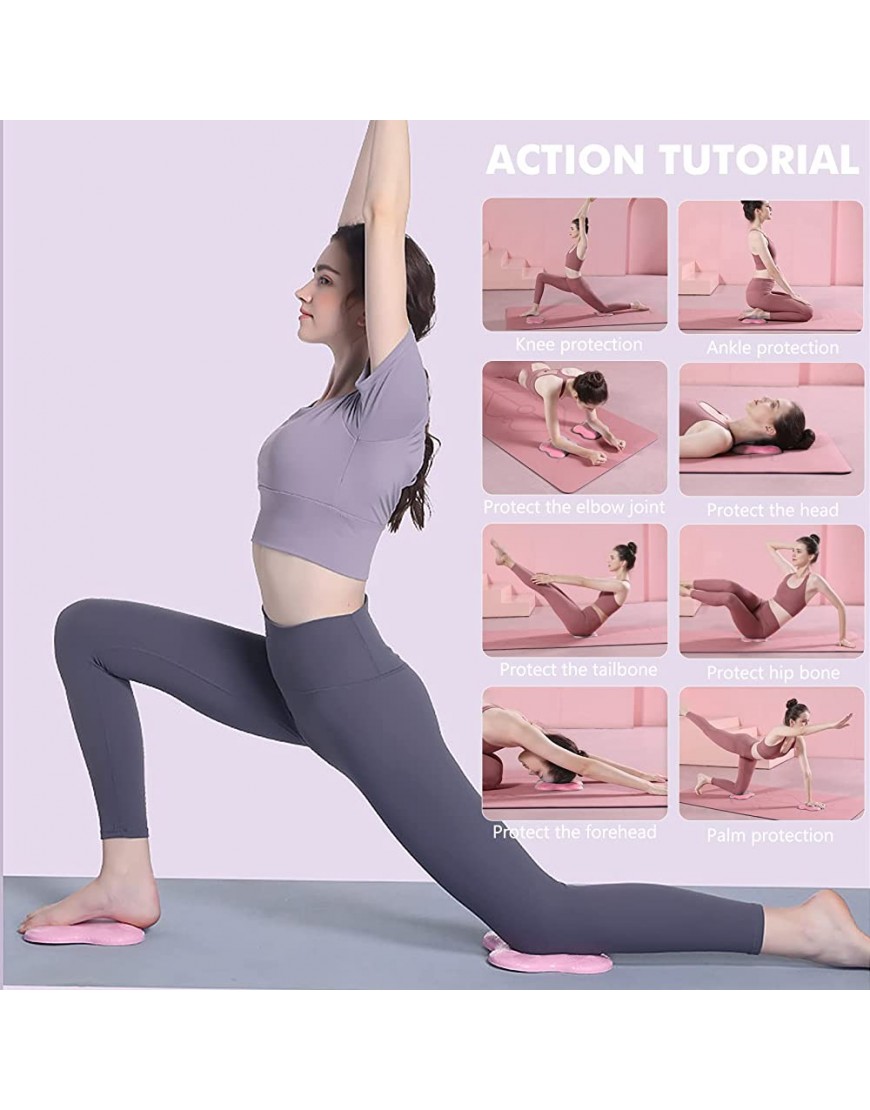 2 Stück Kniekissen Yoga Rutschfest Knieschoner Matte für Schutz von Knien Händen Handgelenken und Ellenbogen Rosa 20 x 20cm - B09Y1NXFBH
