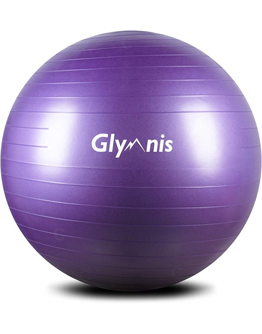 Glymnis Gymnastikball Sitzball 55cm 65cm 75cm Dicker Yogaball Pilates Ball inkl. Luftpumpe Robuster 300kg Maximalbelastbarkeit für Hause Gym Büro - B085FRC54L
