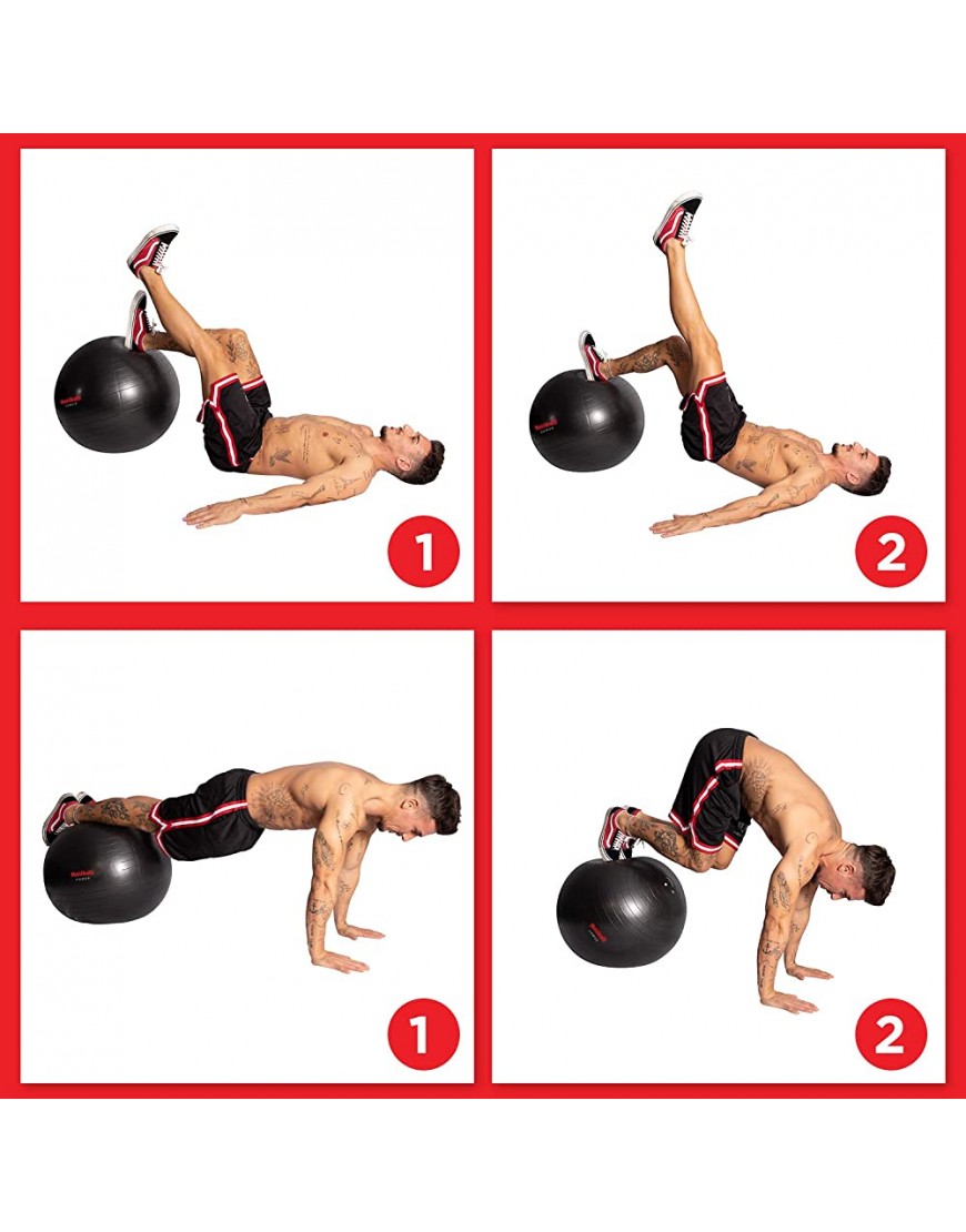 Men's Health POWER Gymnastikball | Gymnastikball ideal für Stabilitätstraining zur Körperstraffung Gym Ball-Push Ups Klappmessern und Stability Crunches -
