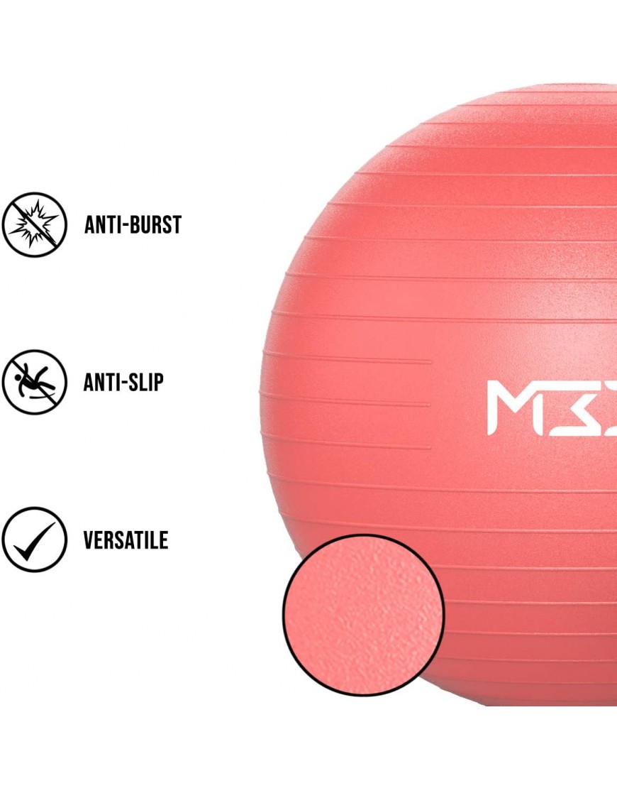Mode 33 Gymnastikball 55 bis 85 cm extra Dicker Anti-Burst Yogaball mit Luftpumpe Übungsball für Fitness Pilates Schwangerschaft Büro Sitzball Core-Training - B07ZXMJ41M
