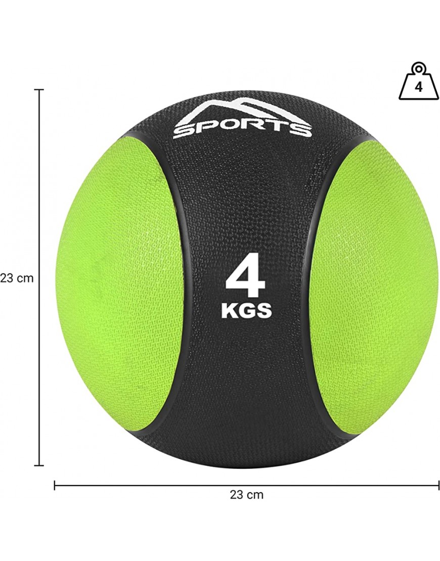 MSPORTS Medizinball 1 – 10 kg – Professionelle Studio-Qualität inkl. Übungsposter Gymnastikbälle -