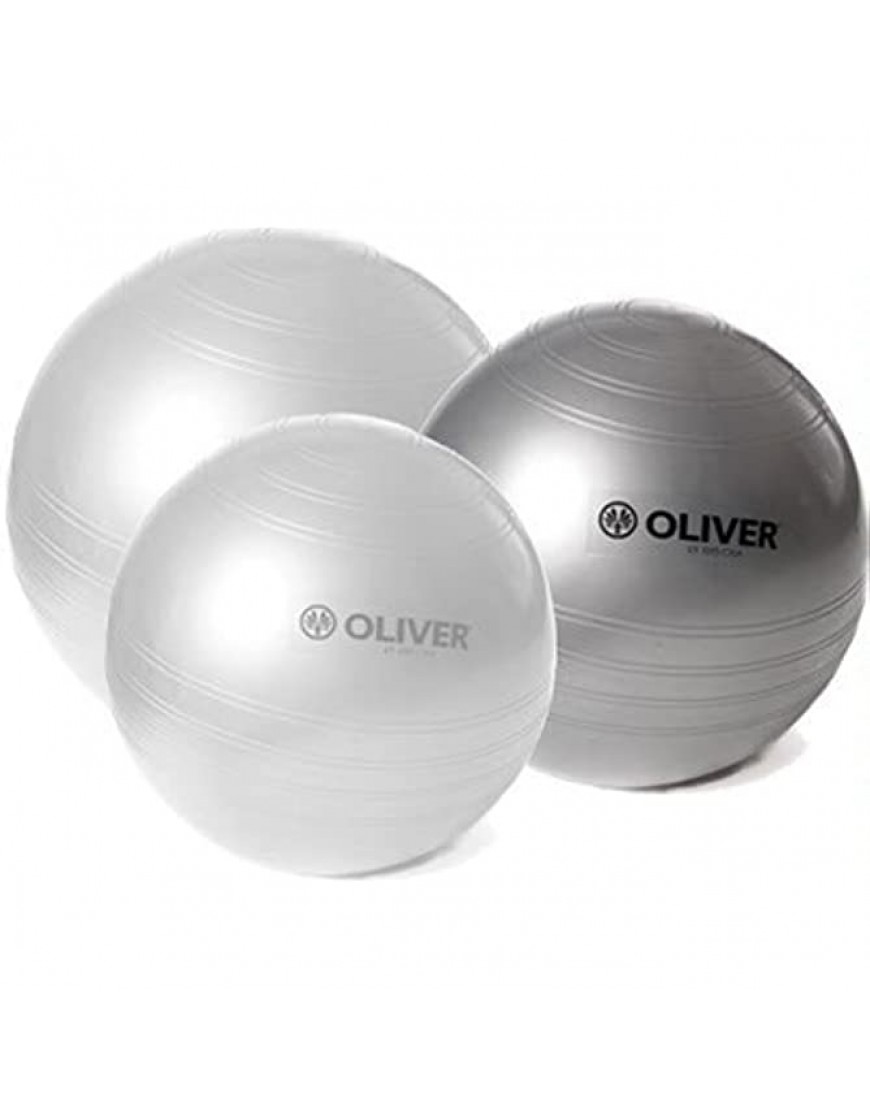 Oliver Gymnastikball Collection Silber Verschiedene Größen | Fitnessball Therapieball Sitzball -