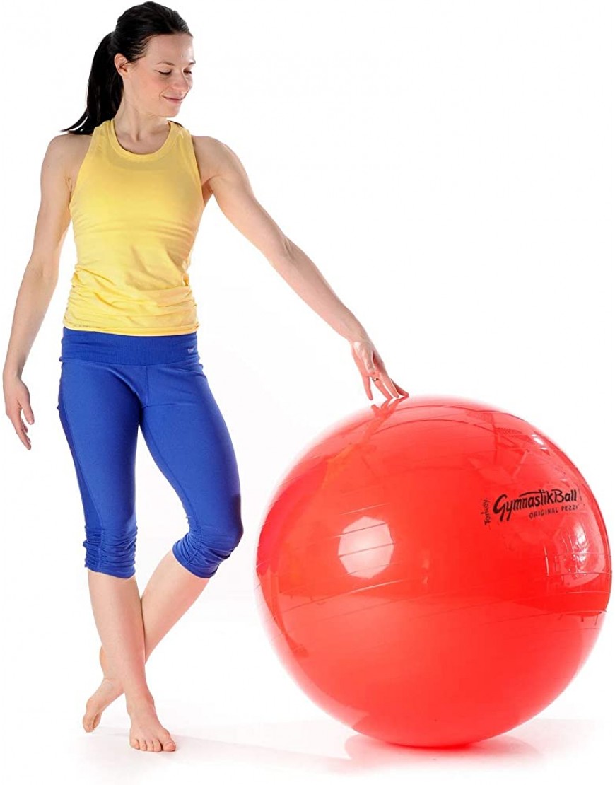Original Pezzi® Gymnastikball STANDARD 75 cm rot mit Doppelhubpumpe -