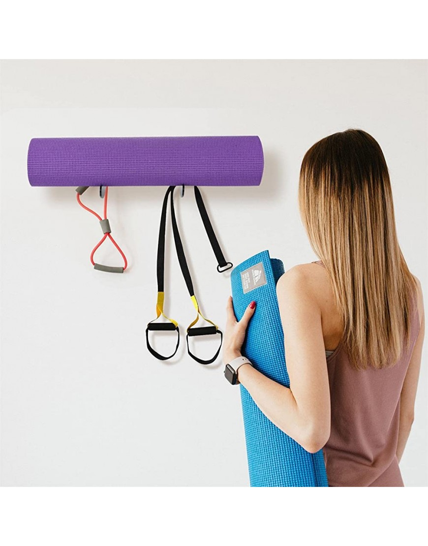 Ailopta Aufbewahrungsregal für Fitnessmatten,Wandbehang Yoga-Halter Home Gym Zubehör für Büro Balkon | Yogamatten-Rack Acryl-Aufbewahrungsregal für Übungsgürtel Schaumstoffrollen - BMNPD3NK