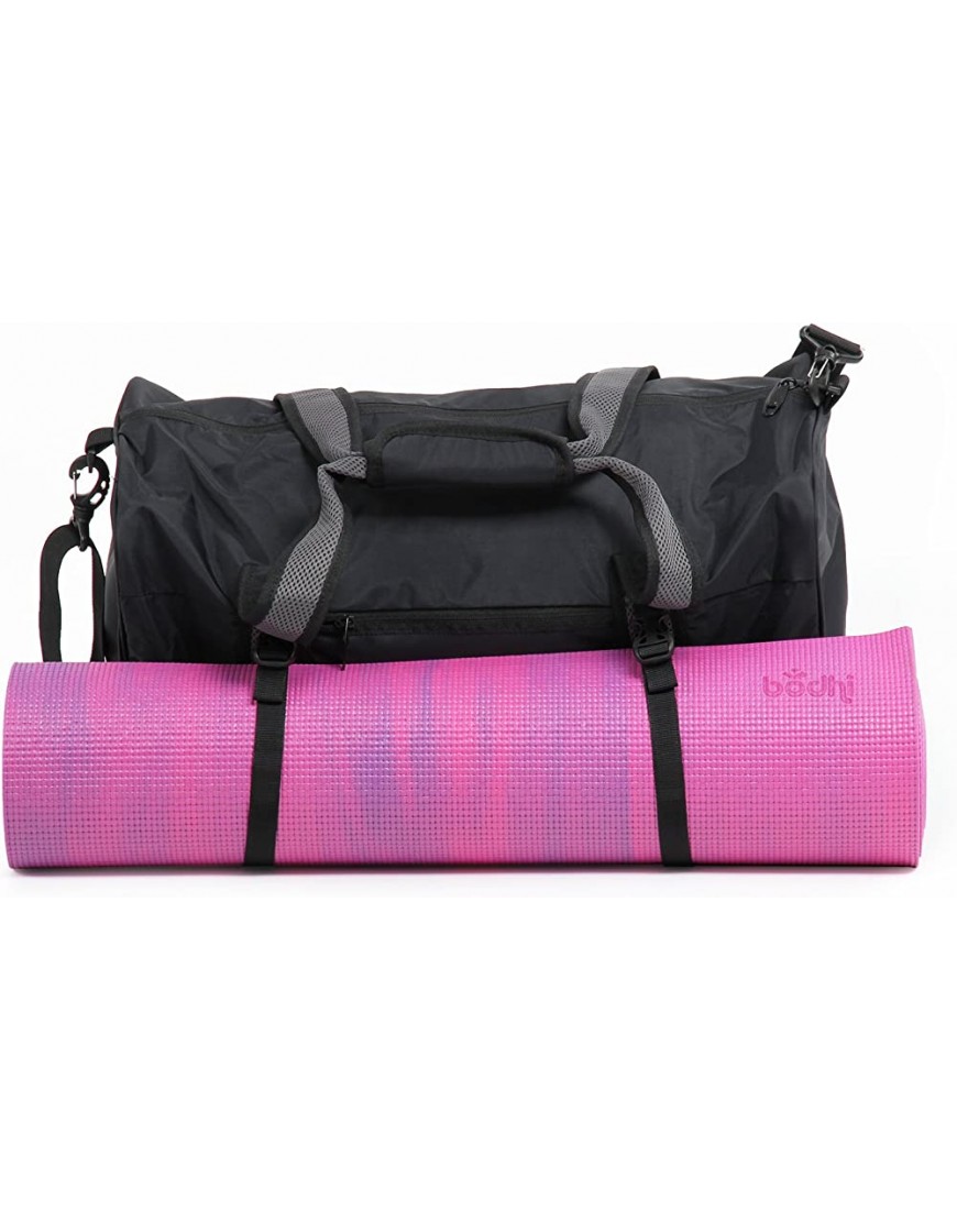 YOGA & SPORTS BAG cool & praktisch Tasche mit Riemen für Yogamatte große Yogatasche mit gepolstertem Tragegurt Sporttasche Yogamattentasche schwarz … - BSDXKK8J