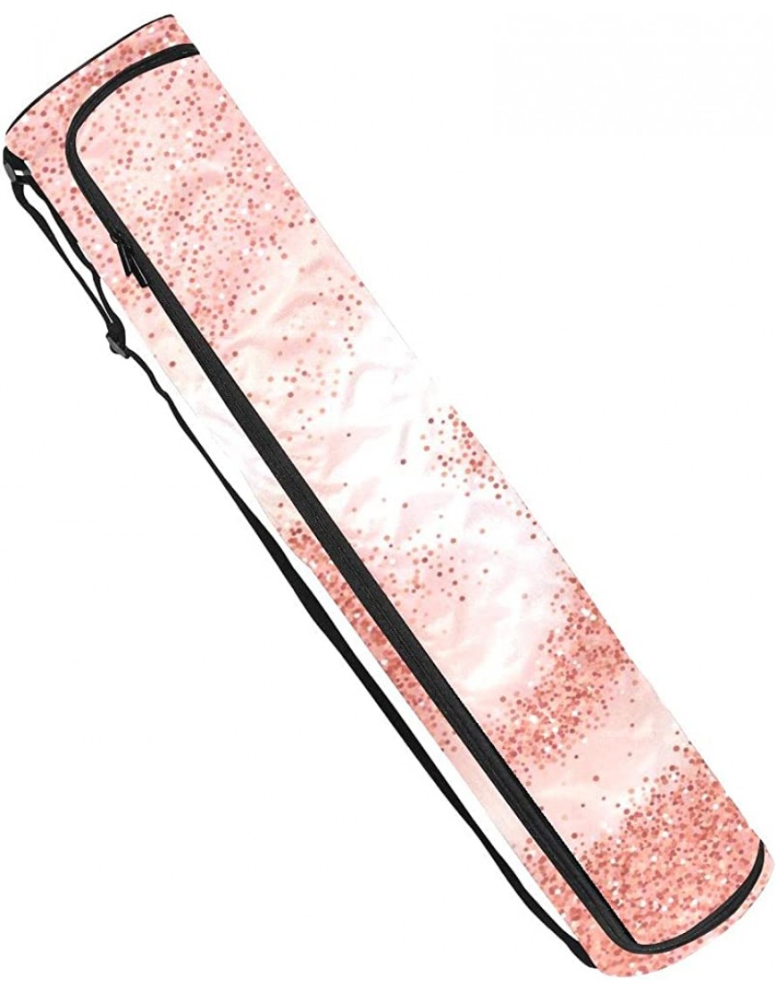 Yogamatten-Tasche Goldrose Glitzer Wirbel auf Pink mit durchgehendem Reißverschluss Yoga-Tragetasche für Damen und Herren mit verstellbarem Gurt - BXIJLE81