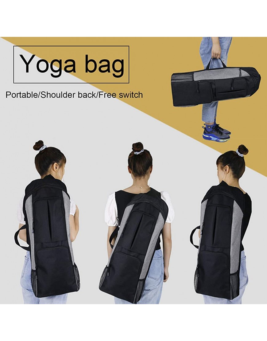 Yogamatten-Tasche multifunktionale Yogamatten-Aufbewahrungstasche ，mit großer Seitentasche & Reißverschlusstasche Yogamatten-Tragetasche für Damen Herren Gym Sport - BABJYN35