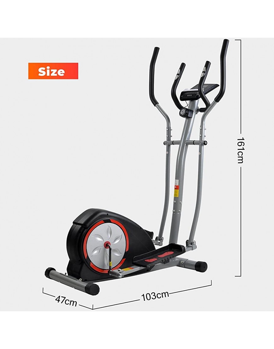 Trainer Cross Trainer Elliptical Trainer with LCD Display and Equipment Stand Portable Elliptical Trainer for Home Workouts with 8 Levels of Resistance - BLRGQ4K4