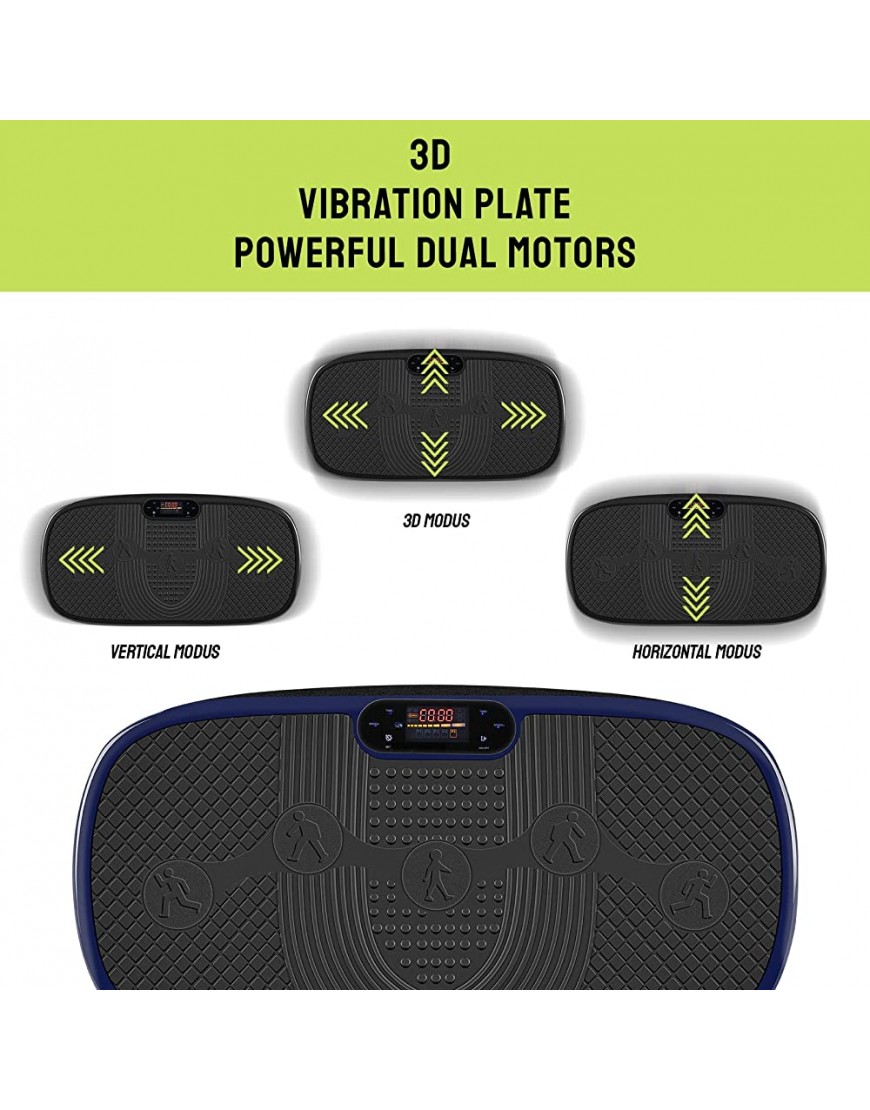 3D Vibrationsplatte mit Trainingsbänder | extra groß Slim und rutschfest | Ultra leiser Motor | Bluetooth Lautsprecher | 5 Trainingsprogramme Ganzkörpertraining zu Hause Fett verlieren - BXEYBQ66