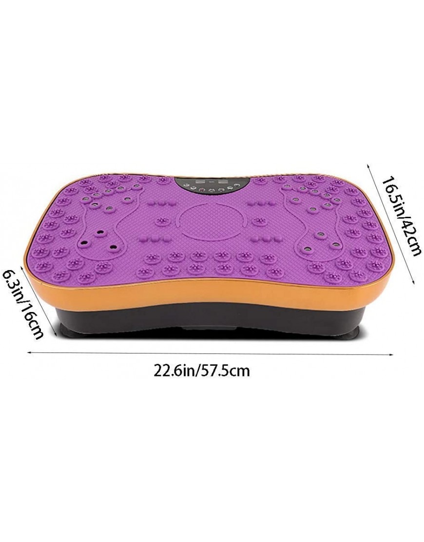 Samnuerly Vibrationsgerät Vibrationsplatten Ultradünne Vibrationsplatte Fernbedienung Schlankes Design Smart Panel Kapazität 120 kg Körpermassage mit Widerstandsbändern Leicht zu verstauen - BGTXG4D5