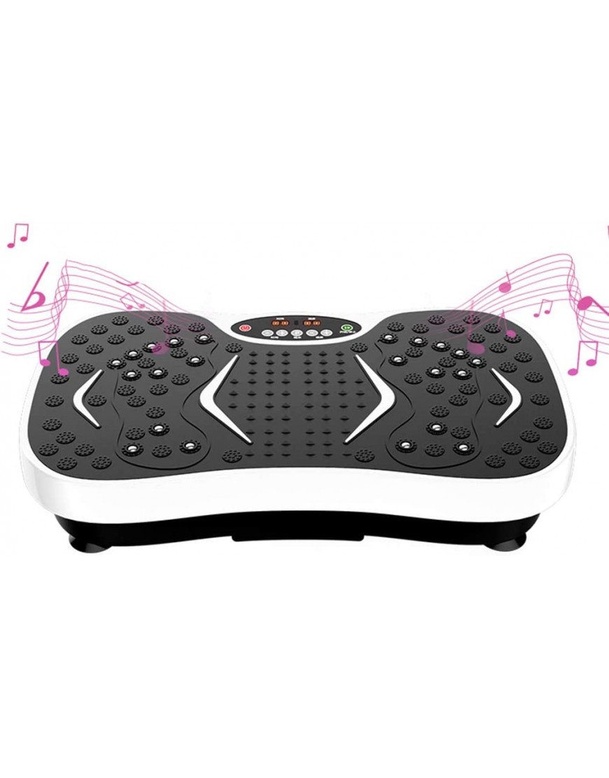 SuoANI Vibrations-Power-Platten Vibrationstrainer Fitness-Vibrationsgerät mit Widerstandsriemen und Bluetooth-Lautsprechern Fernbedienung （Pink） - BQDPSAEW