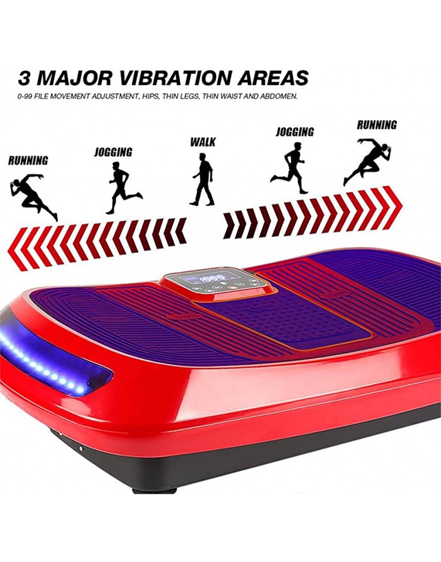 WXS Vibrationsplatte Vibrationsgerät-4D 220v 500w ，Fitness Vibrationstrainer- Fit Tuck & Tone-Körper Fernbedienung Bluetooth-Lautsprecher + Widerstandsbänder - BGELQDAB