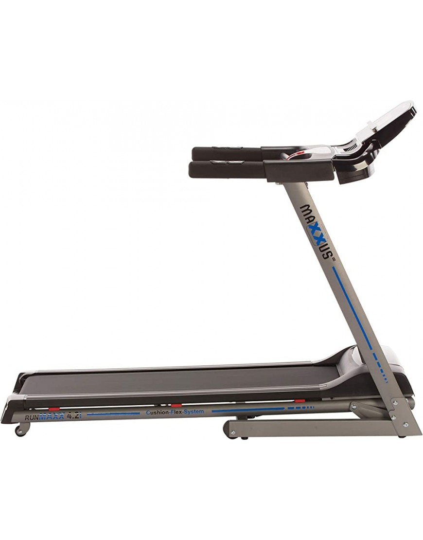 MAXXUS Laufband RunMaxx 4.2i Klappbar BMI Berechnung Elektrisch 36 Programme 16 km h 13 Stufen 110kg LCD Tablethalterung Bluetooth Treadmill Heimtrainer für Zuhause Fitness - BFMUM3WA