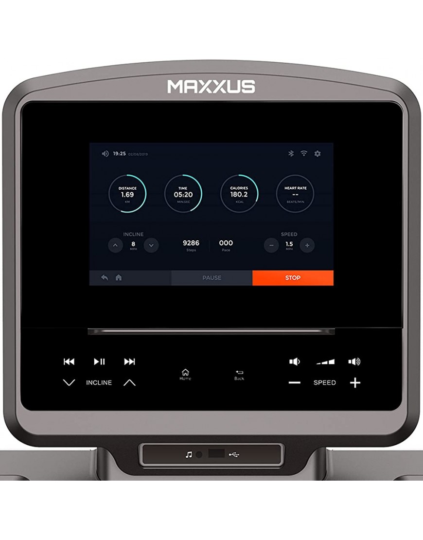 MAXXUS Laufband RunMaxx 7.4 Klappbar Touchscreen WLAN Elektrisch 20 km h 36 Programme 16 Steigung 130 kg 3 PS Lauffläche 140x51cm Treadmill Heimtrainer für Zuhause Fitness - BEZGGVE1