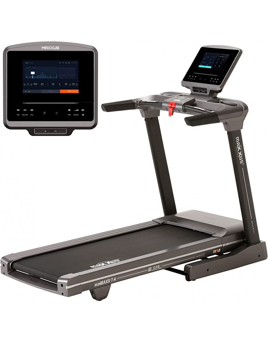 MAXXUS Laufband RunMaxx 7.4 Klappbar Touchscreen WLAN Elektrisch 20 km h 36 Programme 16 Steigung 130 kg 3 PS Lauffläche 140x51cm Treadmill Heimtrainer für Zuhause Fitness - BEZGGVE1
