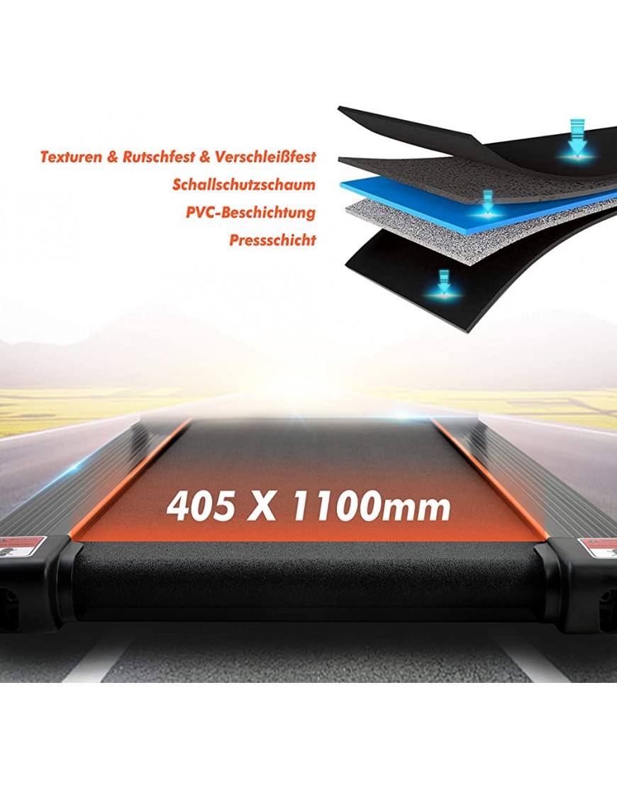 Merax Profi Laufband Faltbares Laufband elektrisches Laufband Incline 15%,2,5 PS,16 Km h,mit LCD-Anzeige Audio-Lautsprechern Bluetooth mit Fitness App und AUX 12 Programmes - BRGQI26E