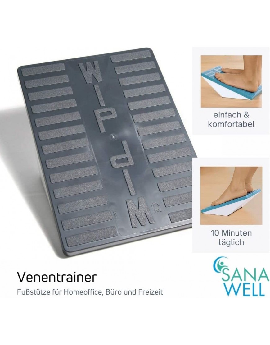 Venentrainer WIP in grau | Fußstütze | Fußwippe | Trainingsgerät für Senioren | Beintrainer | fördert die Durchblutung | Thrombose-Vorbeugung - BMFRNDJ2