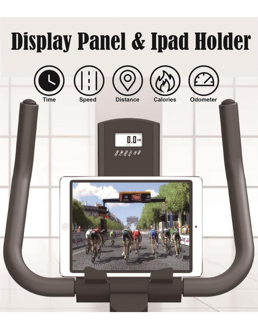 EASY BIG Indoor Cycling Bike Stationäres Heimtrainer Magnetischer Widerstand bequemes Sitzkissen iPad-Halterung mit LCD-Monitor für Heim-Cardio-Workout-Trainingsräder - BXTEBKNA