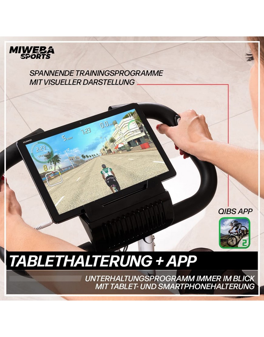 Miweba Sports Indoor Xycling X-Bike MX-100 Ergometer Heimtrainer 3 Kg Schwungmasse Pulsmessung App Anbindung Klappbar - BXQJGBHK