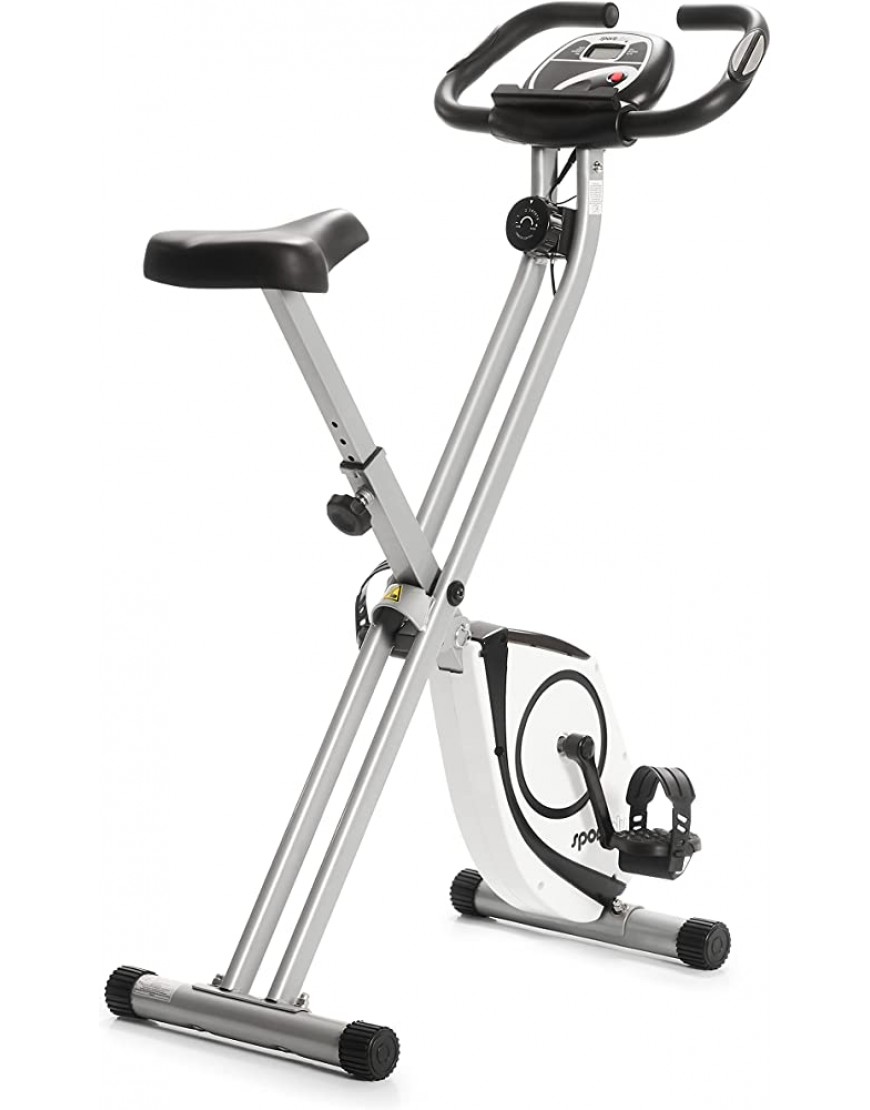 SportPlus Heimtrainer klappbar für zuhause optional mit App Steuerung Rückenlehne,Pulsmessung manuelle oder computergesteuerte Widerstände X Bike platzsparend faltbar - BMRFQJ5B