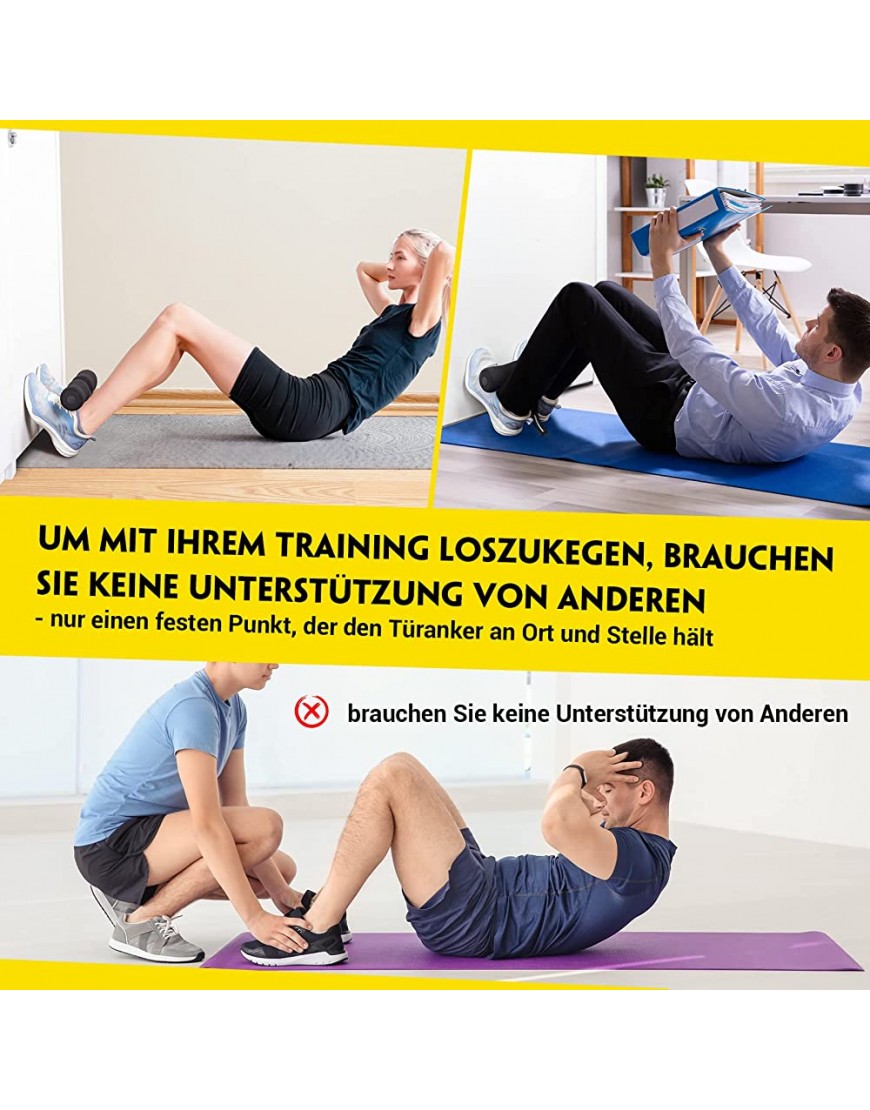 Nordic Hamstring Curl Strap ideal für Nordic Curl 5-Sekunden-Setup Rückentrainer Bauch und Rückentrainer für Zuhause Spanische Kniebeugen Bauchmuskeltraining Aufsitzen Hyperextension - B0BCQNM5M2