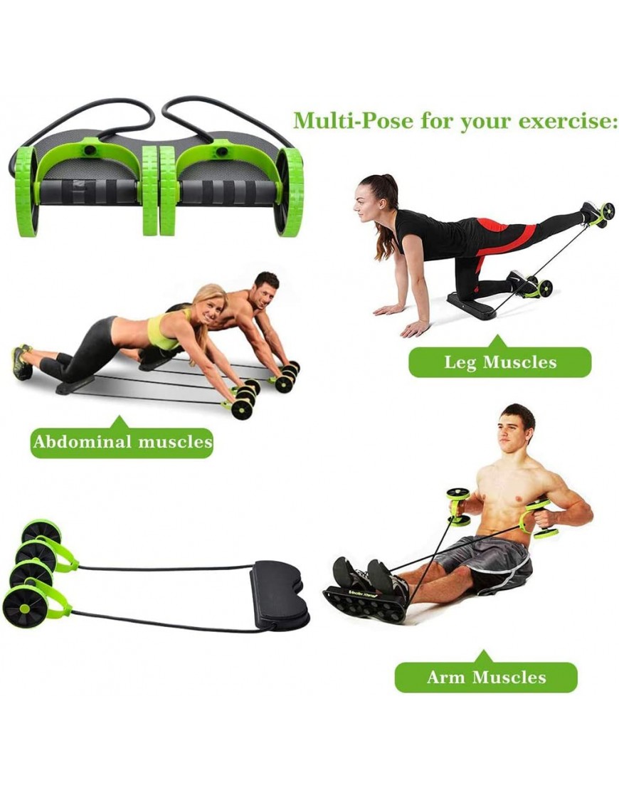 NA Multifunktionale Bauch Energie Rollen Trainer Doppel AB Roller Muscle Roller Pull Abdominal- Kern-Stärken-Übungs-Hauptgymnastik-Ausrüstung Fitness - BFOIFNJJ