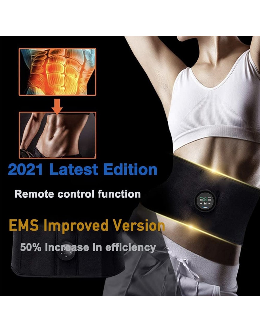 Yonars EMS Muskelstimulator Bauchmuskeltrainer Trainingsgerät EMS Trainingsgerät Tragbarer Muskelstimulator 6 Modi & 18 Intensitäten USB-Wiederaufladbarer - BICHM76B