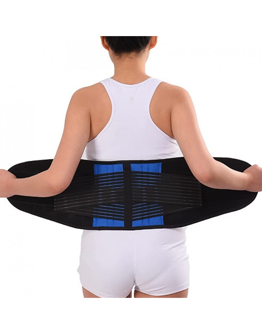 Große Größe L-6XL Massagegürtel zur Linderung von Rückenschmerzen Doppelter Zug Atmungsaktive Taillenstütze Lendenwirbelsäule Orthopädische Korsettstütze Unterer Rückenstützgürtel Color : Blue Size - BWFQIAAA