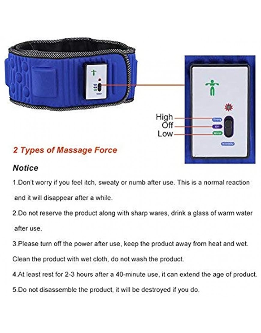 Sonew Elektrische Massagegürtel Bauchmuskel Gürtel 5 Motoren Vibration Gewichtsverlust Massage Gürtel für Hüft Rücken und Bauchbereich - BMUCUDVH