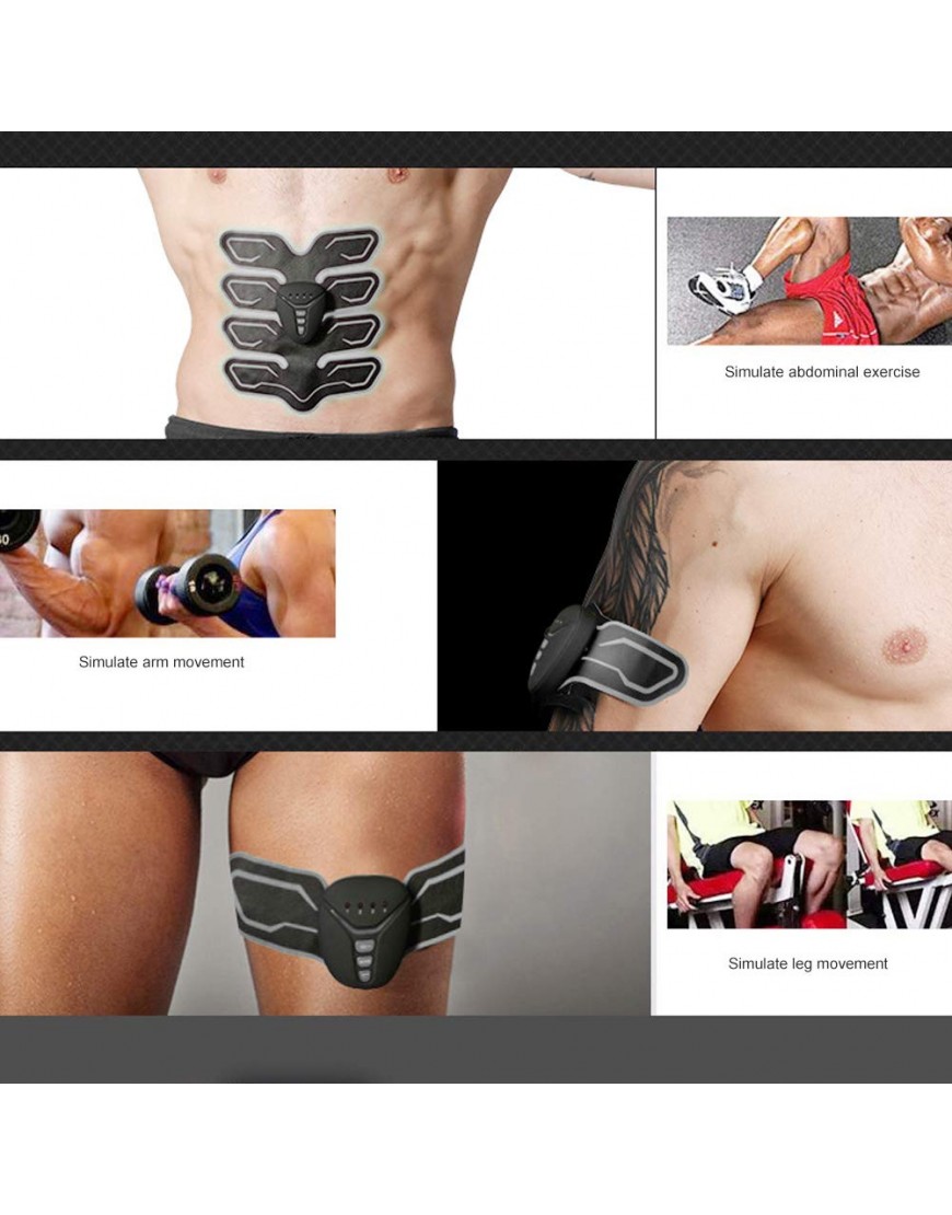 EMS Elektrische Muskelstimulation ABS Stimulator Bauchmuskeltrainer Set EMS Bauchmuskeltrainer USB Aufladen Fettverbrennung Massage gerät für Bauch Rücken Arme - BNQOI1M4