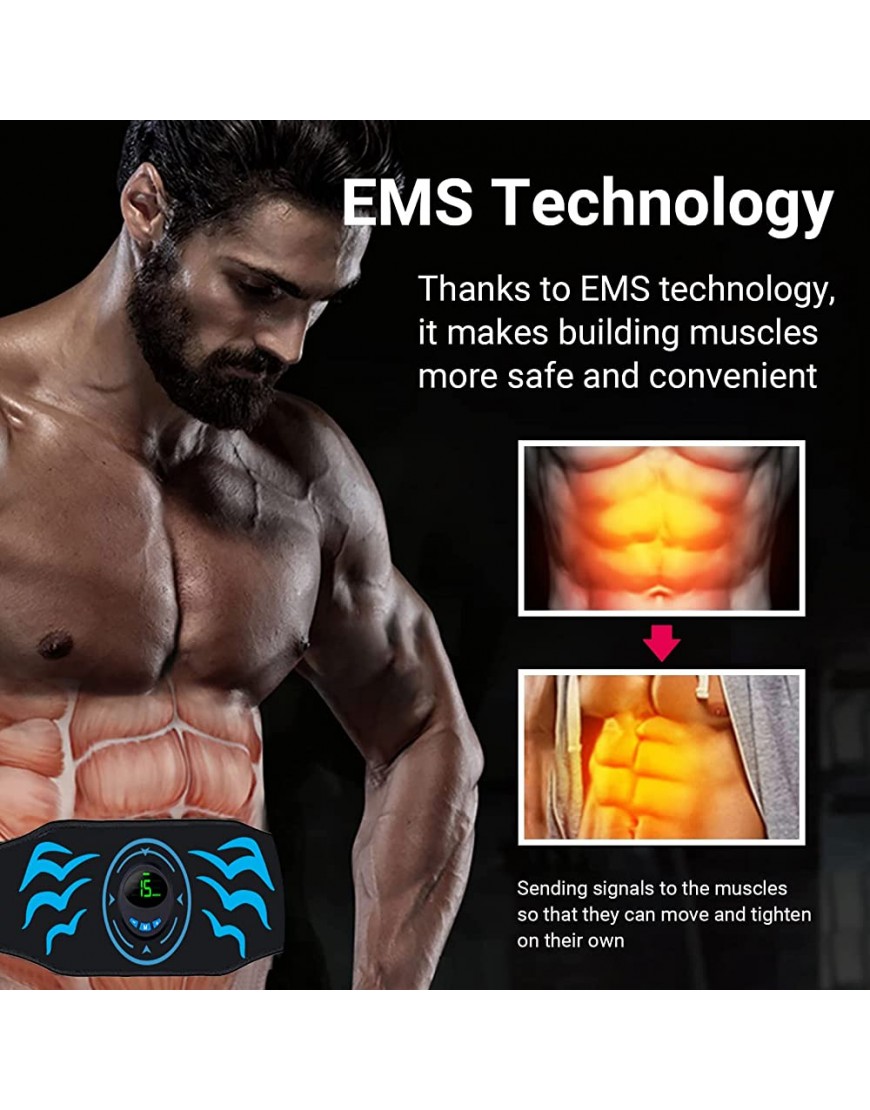 EMS Trainingsgerät Bauchtrainer Elektrisch EMS Bauchmuskeltrainer Bauchmuskeltrainer mit EMS-Technologie Effektiver Bauchmuskel-Gürtel für Männer und Frauenlstimulator für Männer und Frauen - BUVWD7VB