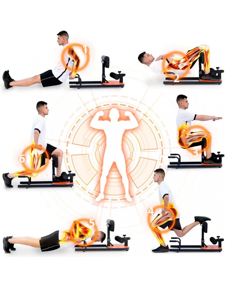 Gridinlux Squat Trainer Crouch 6-in-1 Fitness Workout Kniebeugen Crunches und Liegestütze Extra Polsterung Home Gym -